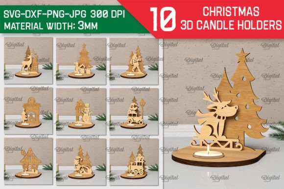 3D Christmas Candle Holders Laser Bundle: Winter Amp Review
