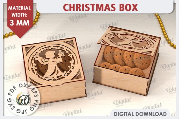 3D Christmas Gift Box Laser Cut: A Versatile Winter Amp Design Asset