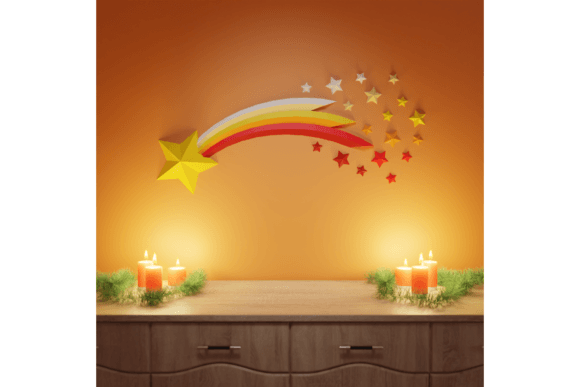 3D Papercraft Shooting Star Christmas