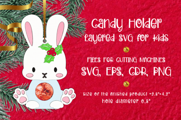 Baby Bunny Christmas Candy Holder: A Festive Graphic Design Asset for Handmade Creations