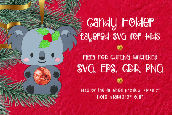 Baby Koala Christmas Candy Holder: A Design Asset for Festive Branding