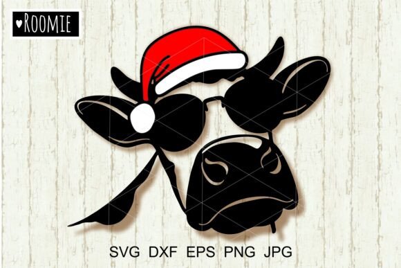 Christmas Cow with Santa Hat Sunglasses Review: A Festive Embroidery Design