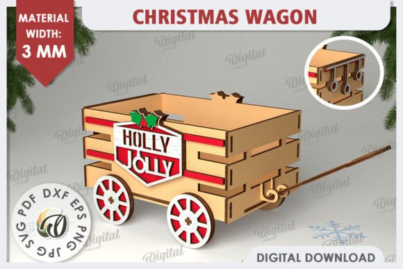Christmas Decorative Wagon Laser Cut for Winter Amp Branding