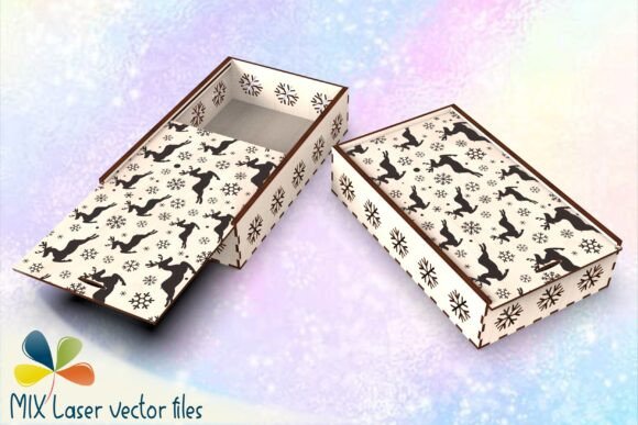 Christmas Engraved Sliding Lid Gift Box for Winter Amp Content Design