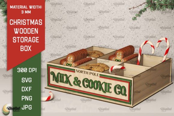 Christmas Gift Box Laser Cut. XMas SVG
