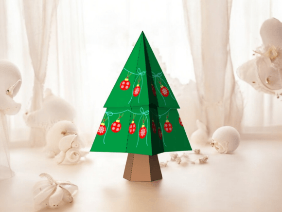 Christmas Tree Favor - 3d Papercraft for Gift Boxes