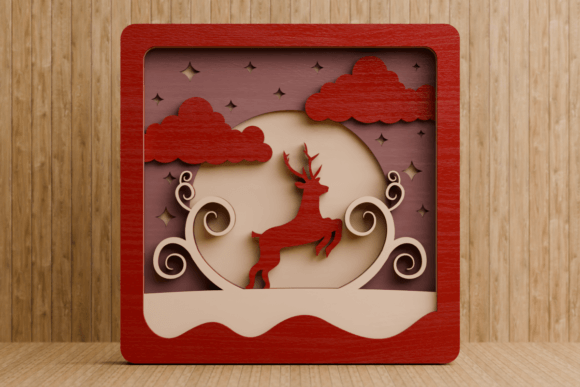 Cute Christmas Scene 3D Multilayer SVG Freebies Review