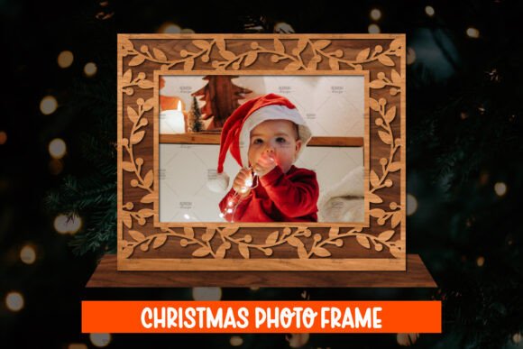 Laser Cut Christmas Frame, Laser Stand: A Seasonal Graphic Design Asset for Winter Amp Projects